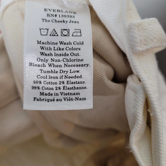 Everlane The Cheeky Jean Womens Size 27 Ankle Crop White High Rise ivory - Picture 10 of 10